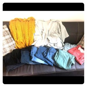 Maternity Lot 18/XL - 7 pants, 2 sweaters, 2 tops